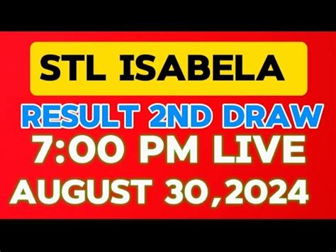 stl isabela result today 7pm|STL ISABELA 7PM DRAW RESULT AUGUST 30,2024 .